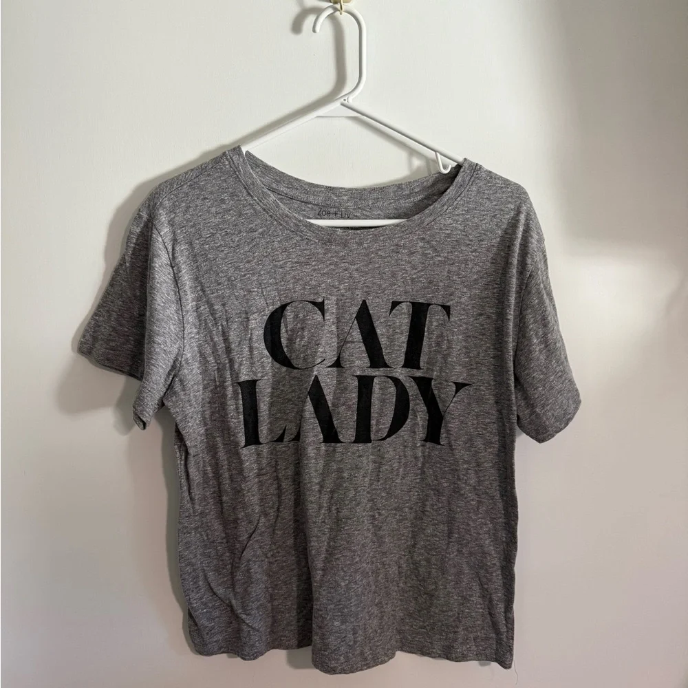 Zoe + Liv Gray Cat Lady Tee